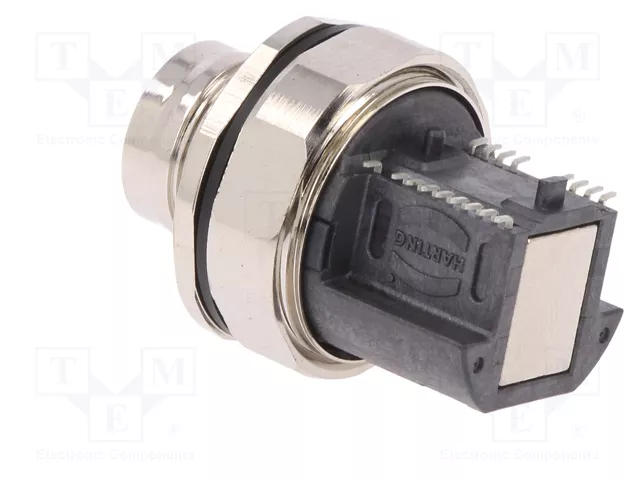 HARTING Conector M12 Hembra 8 Pines SMT PoE Cat 6a
