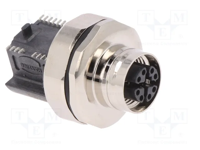 HARTING Conector M12 Hembra 8 Pines SMT PoE Cat 6a