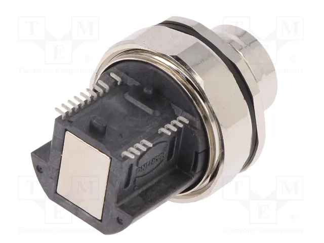 HARTING Conector M12 Hembra 8 Pines SMT PoE Cat 6a