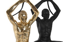 DKD Home Decor Lámpara Sobremesa Moderno Negro Dorado 10.5 x 25 x 16 cm (2 Unidades) E14 25W