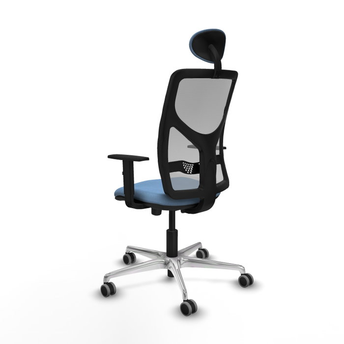 PIQUERAS Y CRESPO Silla de oficina Motilla con mecanismo Sincro/Traslack Azul cielo y Gris