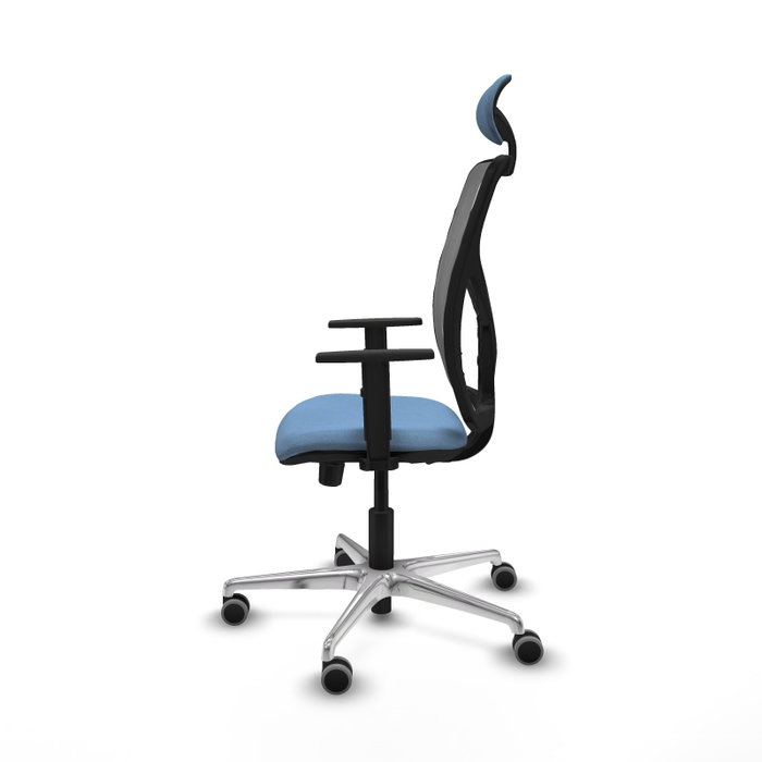 PIQUERAS Y CRESPO Silla de oficina Motilla con mecanismo Sincro/Traslack Azul cielo y Gris