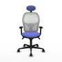 PIQUERAS Y CRESPO Silla de oficina Jorquera con mecanismo Sincro, Azul claro y Blanco