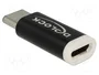 DeLOCK 65678 Adaptador USB 2.0 Micro-B hembra a USB Type-C™ macho, negro y blanco