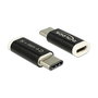 DeLOCK Adaptador USB 2.0 Tipo C a Micro B 65678 Negro Blanco, Velocidad 480 Mbps