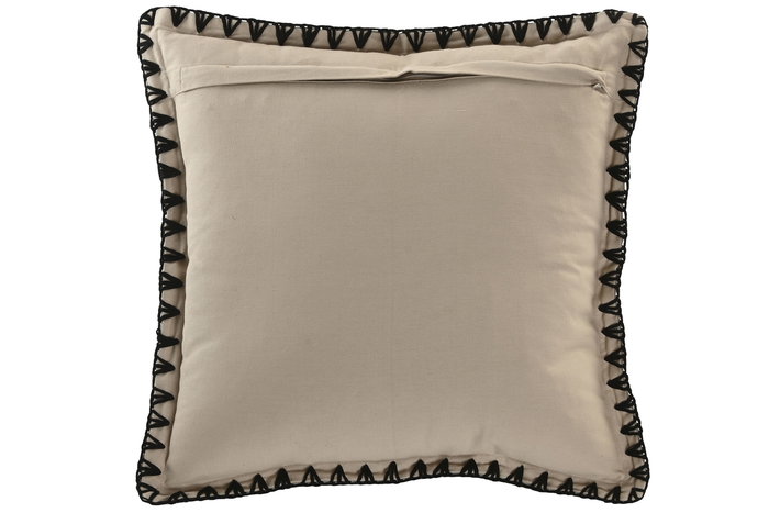 DKD Home Decor Cojin India lino 2c25 Tradicional Natural Negro 45 x 45 cm (2 Unidades)