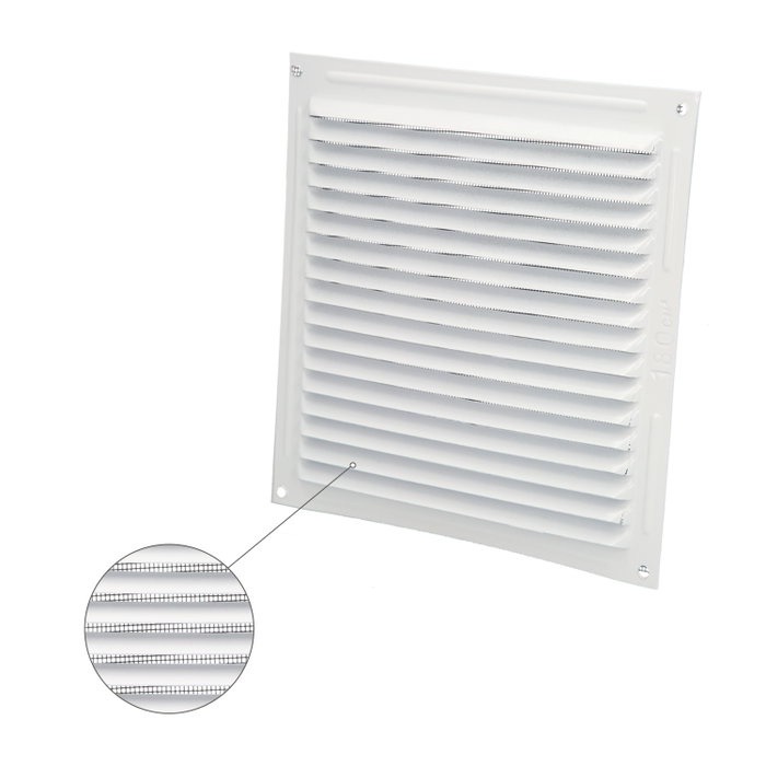 WOLFPACK LINEA PROFESIONAL Rejilla de Ventilación de Aluminio con Mosquitera 200 x 200 mm Blanco