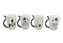 DKD Home Decor Juego de Tazas de Porcelana con Gatos, 380ml, Surtido de 12 unidades