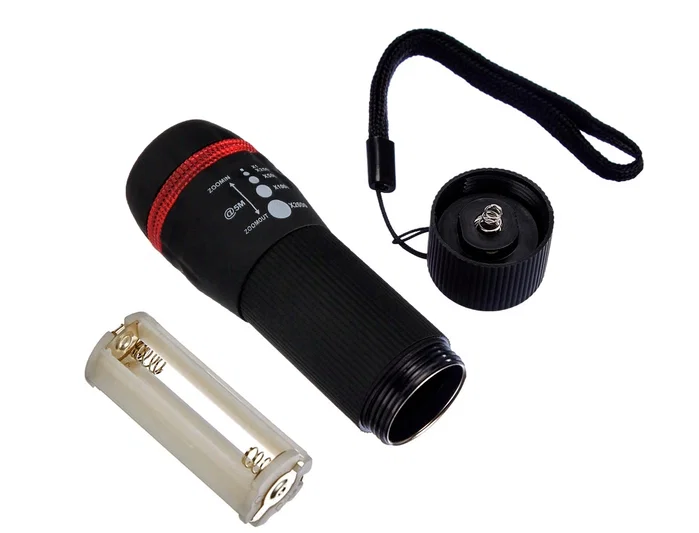Q-connect Linterna KF18749 con Zoom de 1W y 3 Pilas AAA