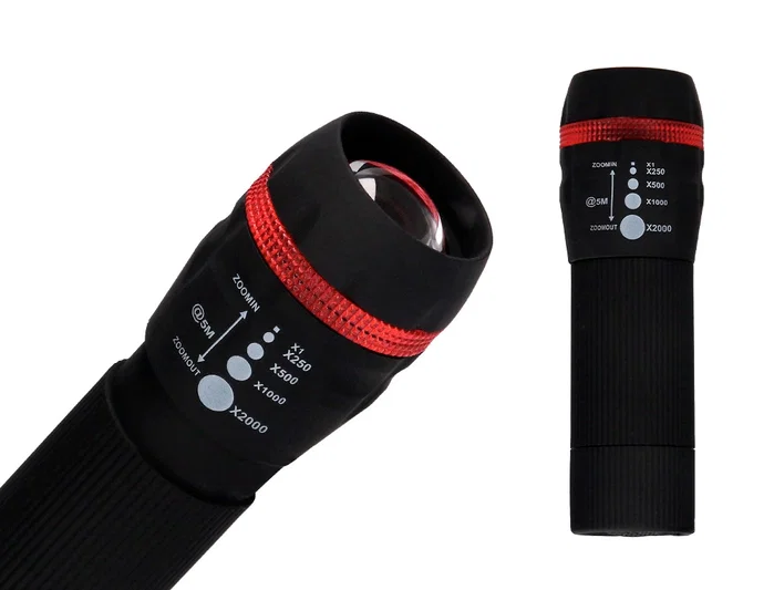 Q-connect Linterna KF18749 con Zoom de 1W y 3 Pilas AAA