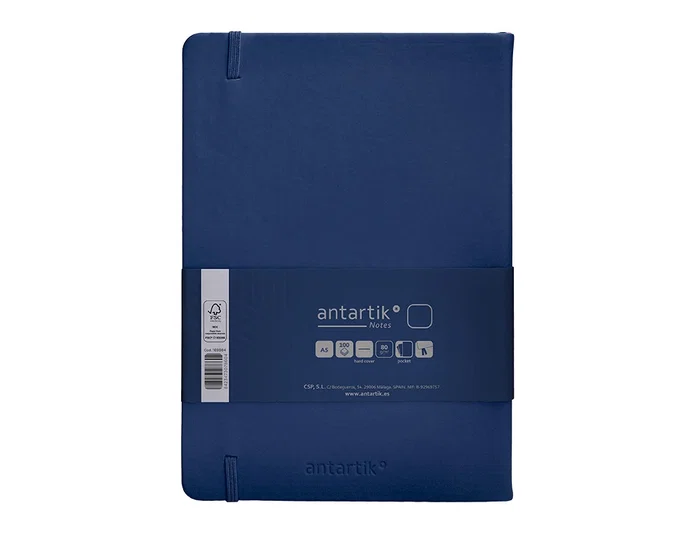 Antartik Cuaderno Notes Tapa Dura A5 Hojas Lisas Azul Marino 100 Hojas 80gr Fsc