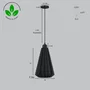 Lindor Lámpara Colgante Negro/Florón Negro/Cable Negro Casquillo E27 Ajustable Diseño Moderno Ecológico