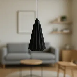 Lindor Lámpara Colgante Negro/Florón Negro/Cable Negro Casquillo E27 Ajustable Diseño Moderno Ecológico