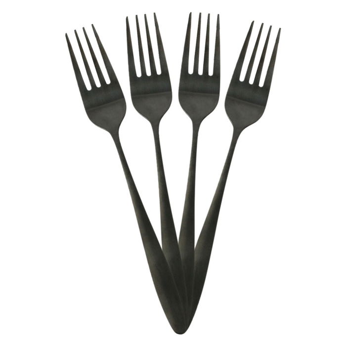 Home Deco Factory Cubertería 16 Piezas Negra Colección Lounge Acero Inoxidable