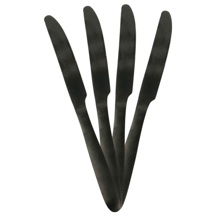 Home Deco Factory Cubertería 16 Piezas Negra Colección Lounge Acero Inoxidable