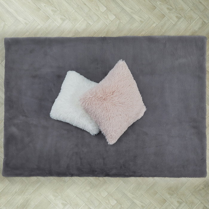 Home Deco Factory Alfombra Gris 120x170 cm Suave de Pelo de Poliéster para Sala de Estar