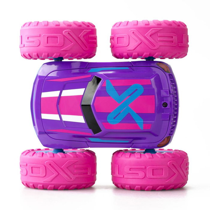 Bizak Exost 360 Cross Amazone - Coche Radiocontrol con Giro 360°, Carrocería Doble Cara y Luces LED, Verde/Negro