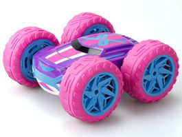 Bizak Exost 360 Cross Amazone - Coche Radiocontrol con Giro 360°, Carrocería Doble Cara y Luces LED, Verde/Negro