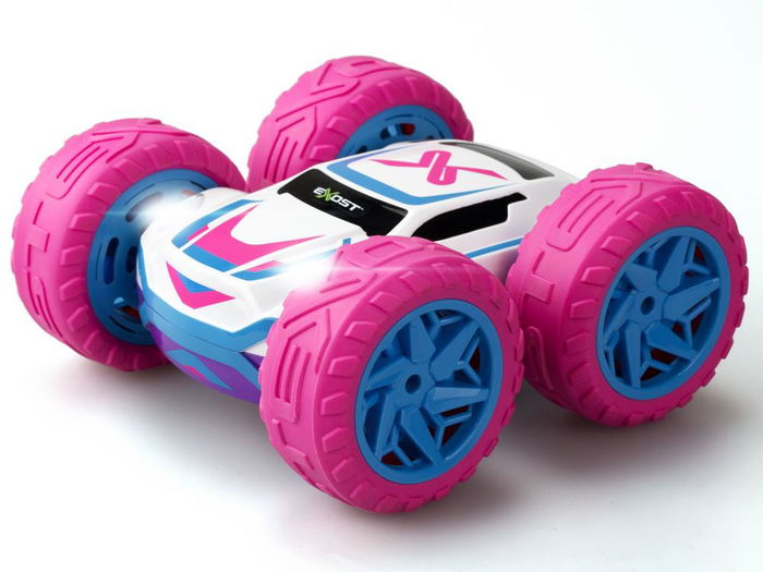 Bizak Exost 360 Cross Amazone - Coche Radiocontrol con Giro 360°, Carrocería Doble Cara y Luces LED, Verde/Negro