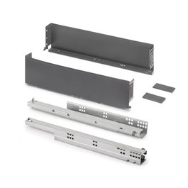 Emuca Cajón exterior Simplex 122 mm de altura, 440 mm de profundidad, Gris antracita