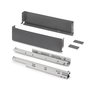 Emuca Cajón exterior Simplex 122 mm de altura, 440 mm de profundidad, Gris antracita