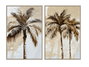 DKD Home Decor Cuadro de Palmera en Lienzo y PS (Pack de 2)