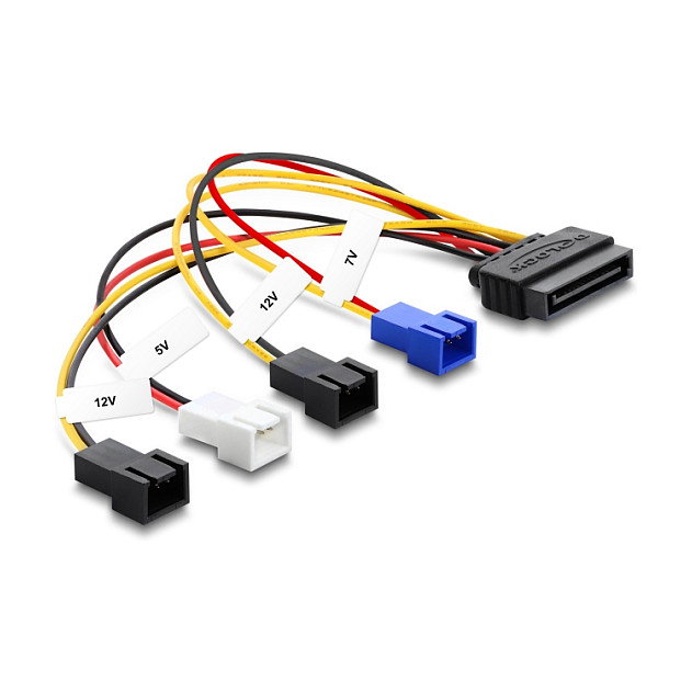 DeLOCK 80656 Cable de alimentación SATA de 15 pines a 4 x 2 pines para ventilador, 20 cm DeLOCK 80656 Cable de alimentación SATA de 15 pines a 4 x 2 pines para ventilador, 20 cm