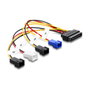 DeLOCK 80656 Cable de alimentación SATA de 15 pines a 4 x 2 pines para ventilador, 20 cm