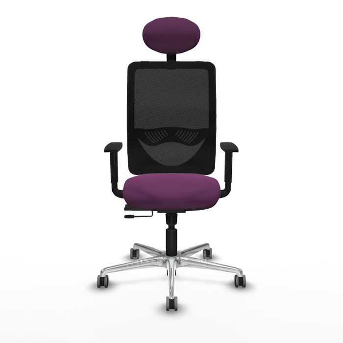 PIQUERAS Y CRESPO Silla de oficina Zulema con mecanismo Sincro/Traslack, Morado y Negro