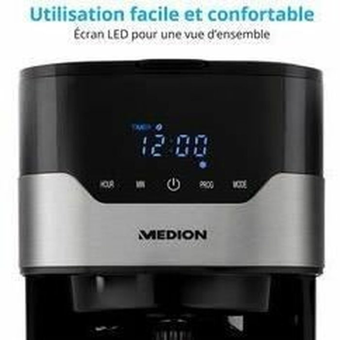 Medion MD 18458 Cafetera de filtro programable con jarra isotérmica de 1,2 L Medion MD 18458 Cafetera de filtro programable con jarra isotérmica de 1,2 L