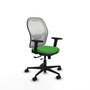 PIQUERAS Y CRESPO Silla de oficina Jorquera con mecanismo Sincro/Traslack, Tela Verde y Malla Blanca
