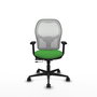 PIQUERAS Y CRESPO Silla de oficina Jorquera con mecanismo Sincro/Traslack, Tela Verde y Malla Blanca