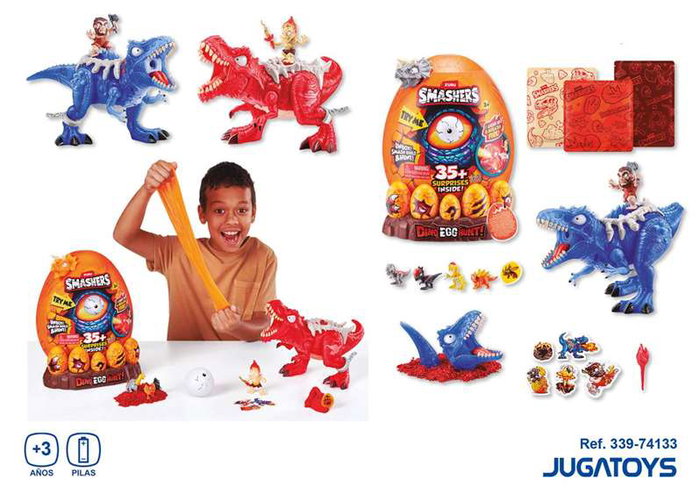 Zuru Huevo Smashers Dinosaurio con 35 sorpresas, luces y sonidos