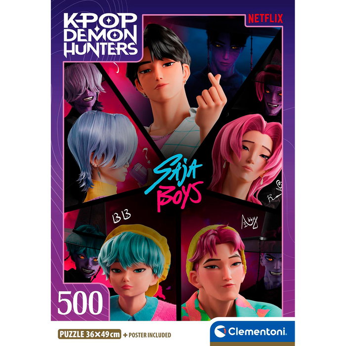 Clementoni Puzzle 500 Piezas K-Pop Demon Hunters 35625 - Rompecabezas Adulto 49x36 cm