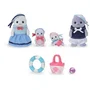 Sylvanian Families 5054131057599 Familia Focas Articulada - 4 Personajes y Accesorios de Playa