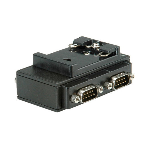 ROLINE Adaptador USB 2.0 a RS232 de 4 puertos para riel DIN, Negro ROLINE Adaptador USB 2.0 a RS232 de 4 puertos para riel DIN, Negro
