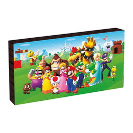 PYRAMID - Lienzo con Luz Super Mario, Iluminado con LED, Diseño Original, 15,5x30,5x4 cm, Para Escritorio, Estantería o Pared