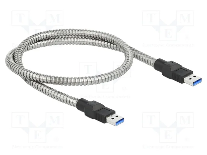DeLOCK Cable USB 3.2 Gen 1 Tipo-A a Tipo-A con cubierta metálica, 0,5 m DeLOCK Cable USB 3.2 Gen 1 Tipo-A a Tipo-A con cubierta metálica, 0,5 m