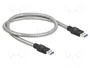DeLOCK Cable USB 3.2 Gen 1 Tipo-A a Tipo-A con cubierta metálica, 0,5 m