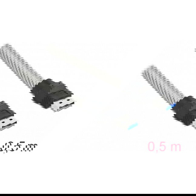 Delock Cable USB 3.2 Gen 1 Tipo-A Macho a Tipo-A Macho 5 Gbps con Cubierta Metálica, 0.5 m Delock Cable USB 3.2 Gen 1 Tipo-A Macho a Tipo-A Macho 5 Gbps con Cubierta Metálica, 0.5 m