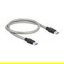 Delock Cable USB 3.2 Gen 1 Tipo-A Macho a Tipo-A Macho 5 Gbps con Cubierta Metálica, 0.5 m