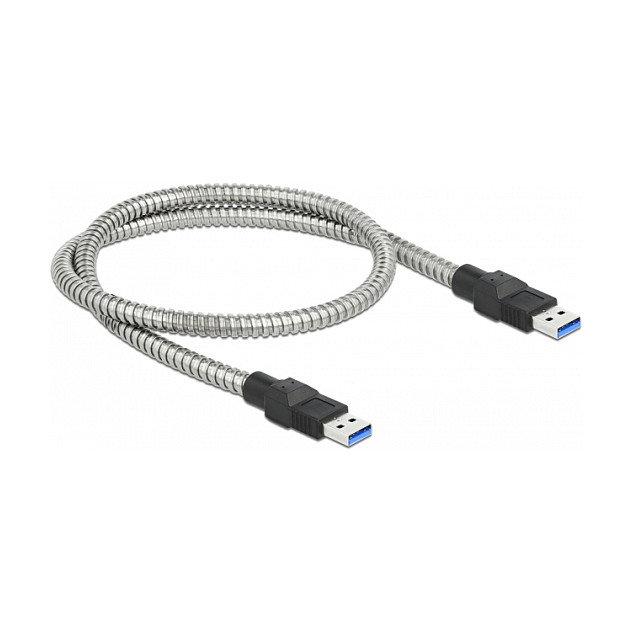 DeLOCK Cable USB 3.2 Gen 1 Tipo-A a Tipo-A con cubierta metálica, 0,5 m DeLOCK Cable USB 3.2 Gen 1 Tipo-A a Tipo-A con cubierta metálica, 0,5 m