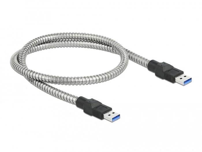 DeLOCK Cable USB 3.2 Gen 1 Tipo-A a Tipo-A con cubierta metálica 0,5 m