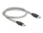 DeLOCK Cable USB 3.2 Gen 1 Tipo-A a Tipo-A con cubierta metálica 0,5 m