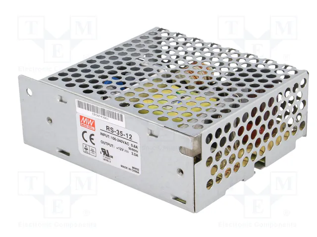 MEAN WELL RS-35-12 Alimentador de impulso 35W 12VDC MEAN WELL RS-35-12 Alimentador de impulso 35W 12VDC
