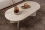 Nordure Mesa de Café Mármol Travertino 119x60x40 cm Elegante Sofisticada Lujosa