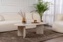Nordure Mesa de Café Mármol Travertino 119x60x40 cm Elegante Sofisticada Lujosa