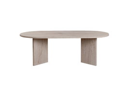 Nordure Mesa de Café Mármol Travertino 119x60x40 cm Elegante Sofisticada Lujosa