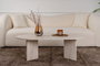 Nordure Mesa de Café Mármol Travertino 119x60x40 cm Elegante Sofisticada Lujosa