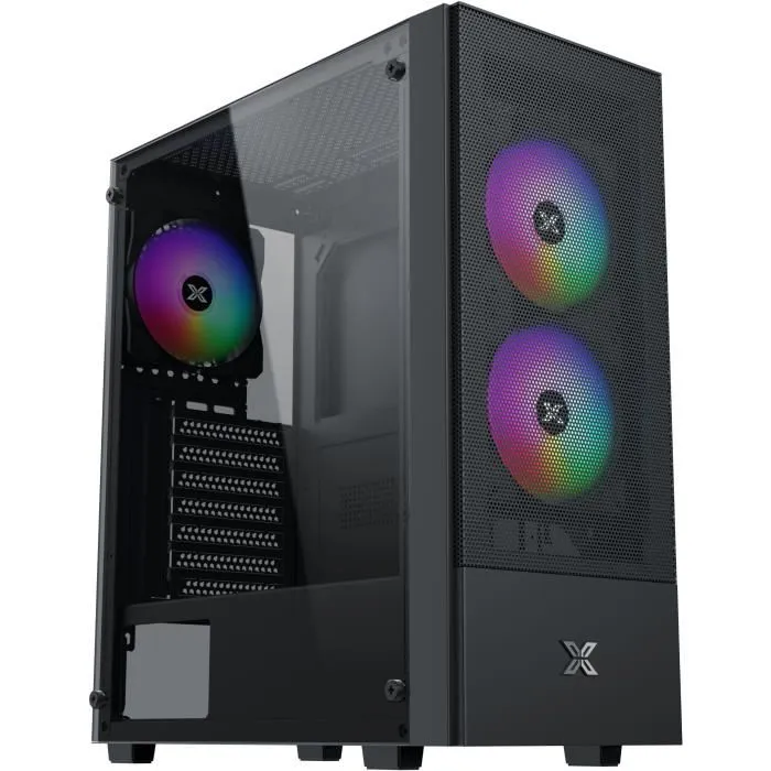 XIGMATEK Caja PC HERO II Air 3F Negra ATX/Micro ATX Media Torre SIN Fuente XIG4711409541655 Malla 3x120mm FRGB USB 3.0/2.0